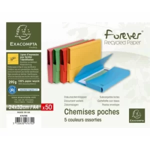 Image of Exacompta Forever Document Wallets A4 2 Packs of 50 290gsm Assorted, white