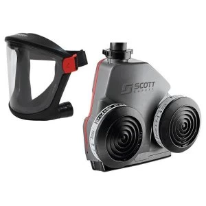 Image of Scott Safety Duraflow Ready pak Powered Respirator Black with FH31 Multi purpose Lightweight Face Shield