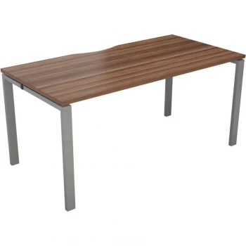 Image of 1 Person Bench Desk 1600X800MM Each - Silver/Dark Walnut