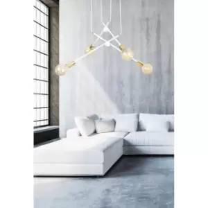 Image of Geomet White Multi Arm Pendant Ceiling Light 4x E27
