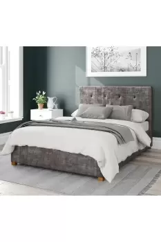 Image of Presley Upholstered Ottoman Storage Bed, Distressed Velvet Fabric