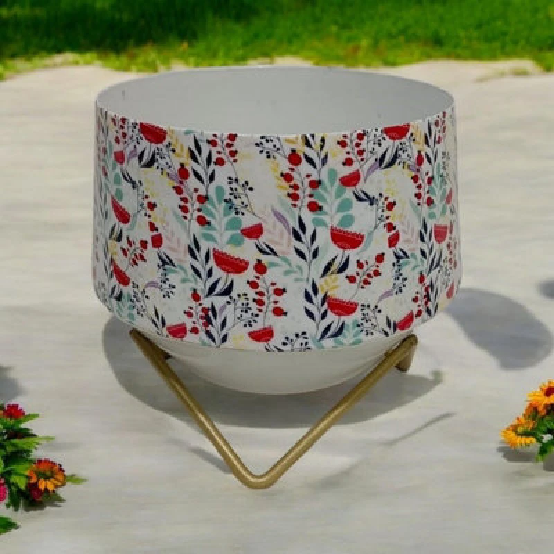 Image of Minster Planter In Stand - Iron - L13 X W13 X H13 Cm