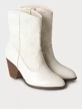 Image of Joe Browns Joe Browns Summer Heat Embroidered Boots Cream, Size 5, Women