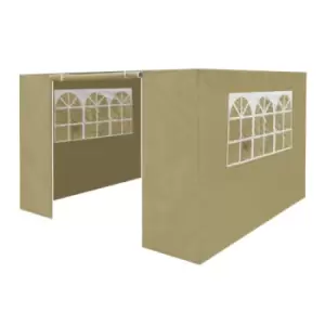 Image of Dellonda Premium Gazebo/Marquee Side Walls/Doors/Windows, Fits 3 x 3m Models - Beige
