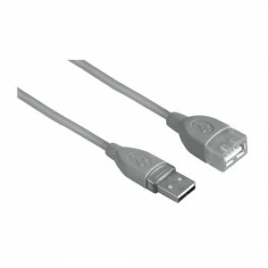 Image of Hama USB 2.0 Extension Cable Shielded Grey 1.8m