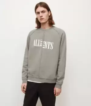 Image of AllSaints Mens Nico Crew Sweatshirt, Mink Grey, Size: L