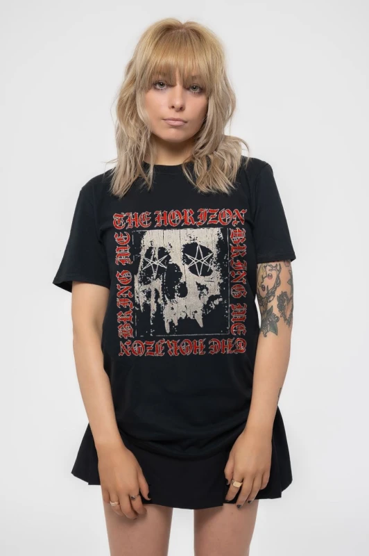 Image of Bring Me The Horizon Metal Skull T Shirt Black unisex