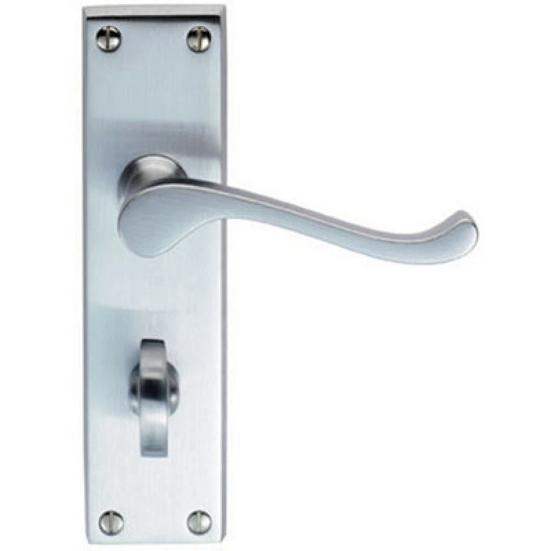 Image of Loops PAIR Victorian Scroll Handle on Bathroom Backplate 155 x 41mm Satin Chrome Multi