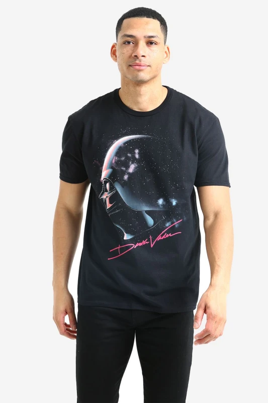 Image of Star Wars Star Wars Darth Vader Signature Mens Mens T-Shirt Black Black
