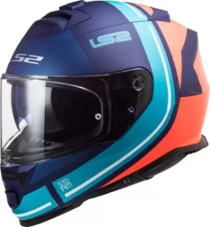 Image of LS2 FF800 Storm Slant Helmet, blue-orange, Size S, blue-orange, Size S