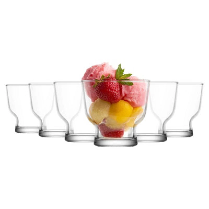 Image of LAV Petit Glass Ice Cream Bowls - 240ml - Pack of 6 Clear unisex