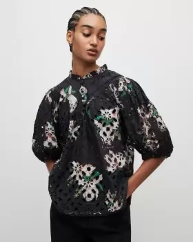 Image of AllSaints Tila Alessandra Broderie Top