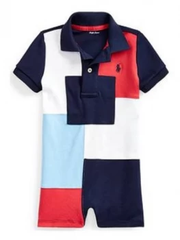 Image of Ralph Lauren Baby Boys Patch Polo Romper - Multi