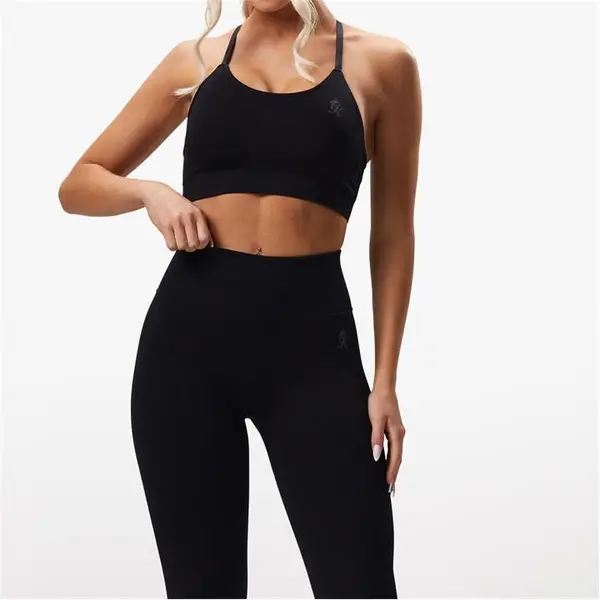 Image of Gym King Sculpt Seamless Bra Low Impact Sports Bras 6-8 Black 34997303330