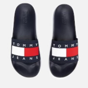 Image of Tommy Jeans Mens Flag Pool Slide Sandals - Midnight - UK 10.5 - Blue