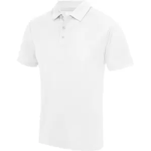 Image of AWDis Just Cool Mens Plain Sports Polo Shirt (4XL) (Arctic White)