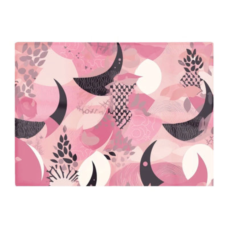 Image of Warren Reed Designer Abstract Pink Moon Pattern Glass Chopping Board