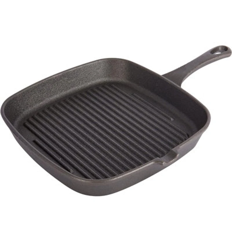 Image of Gr8 Home Cast Iron Non Stick Square Frying Griddle Pan Black