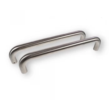 Image of LocksOnline D Shaped Back to Back Satin Stainless Steel Door Pull Handles - 22mm Bar
