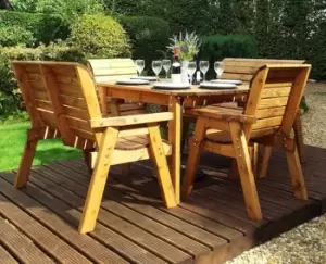 Image of Hand Made 6 Seater Rustic Wooden Garden Furniture Table and Bench/Chairs Set