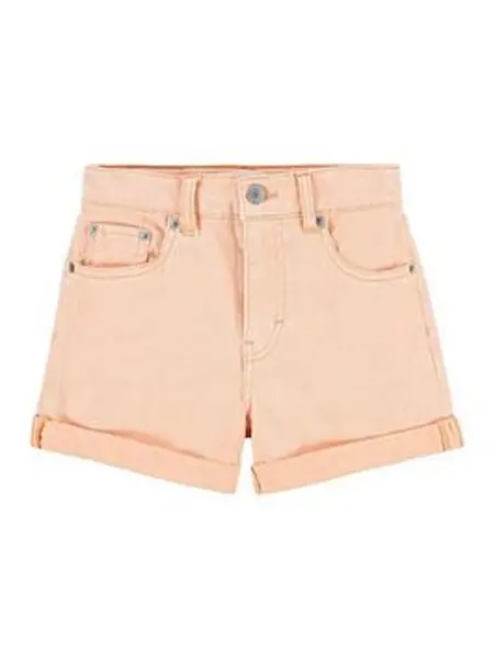 Image of Teenager Twill Mini Mom Roll Cuff Shorts - Orange / Coral Sands