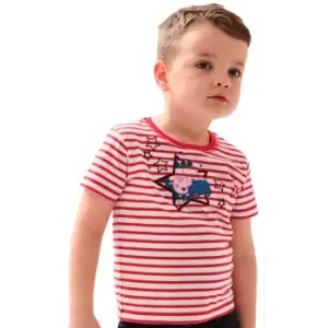 Image of Regatta Girls Peppa Stripe Coolweave Cotton Jersey T Shirt 9-12 Months