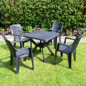 Image of Trabella 4 Seater Seat Dining Set Grey