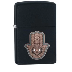 Image of Zippo Hamsa Hand Black Matte Finish Windproof Lighter