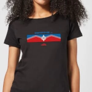 Image of Captain Marvel Sending Womens T-Shirt - Black - 3XL