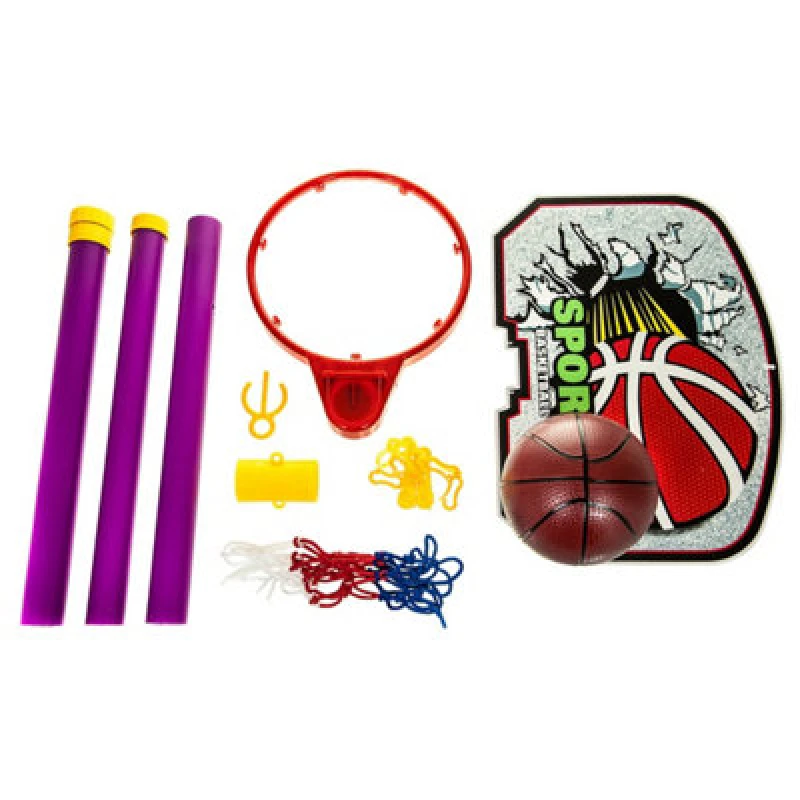 Image of Hillington Portable Adjustable Basketball Hoop Set with Free-Standing Stand, Net, Backboard, and Wheels Multi unisex