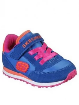 Image of Skechers Toddler Girls Strap Trainers - Blue, Size 8 Younger