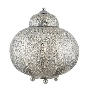 Image of 1 Light Moroccan Table Lamp Shiny Nickel, E14