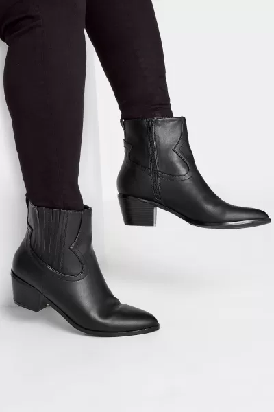 Image of Western PU Ankle Boot In Wide Fit & Extra Wide Fit