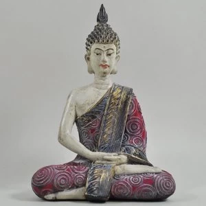 Image of Medium Sitting Buddha in Red Wash