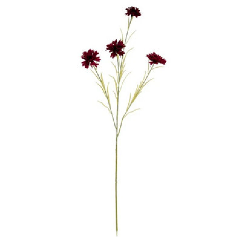 Image of Hill Interiors Cornflower Stem Artificial Flower - Plastic - L20 X W20 X H77cm - Burgundy