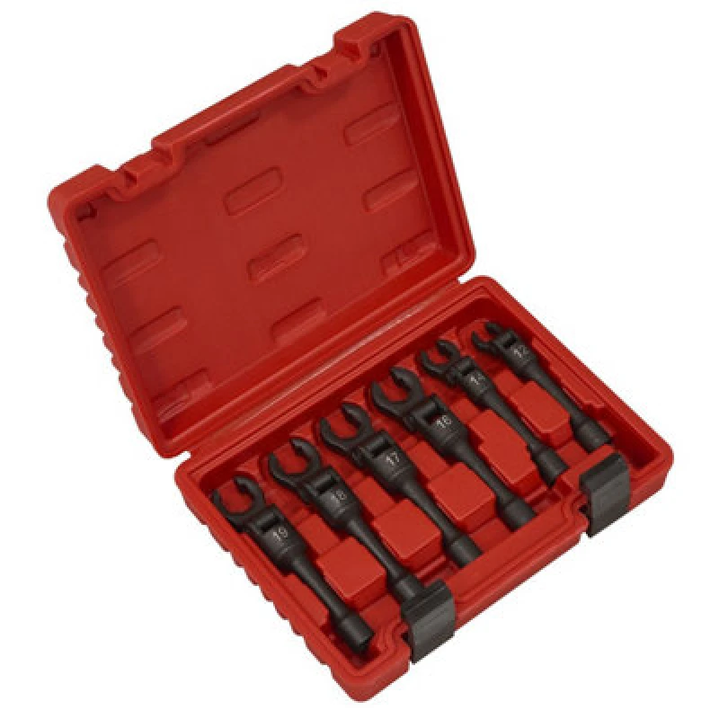 Image of Sealey 6 Piece 3/8" Drive Flexi Head Flare Nut Diesel Injection Wrench Set AK6901 Drive: 3/8"