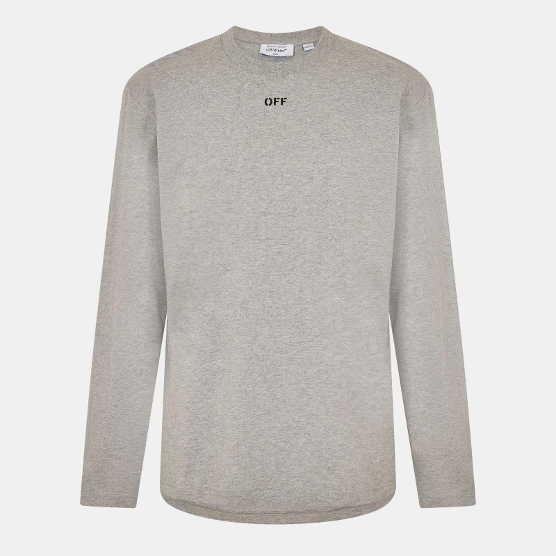 Image of Off White Mens - Skate Long Sleeve T-Shirt Grey/Black male XS