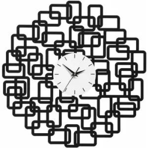 Image of Black Iron Squares Design Wall Clock - Premier Housewares