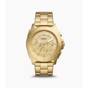 Image of Fossil Mens Privateer Sport Chronograph Gold-Tone Stainless Steel Watch - Gold