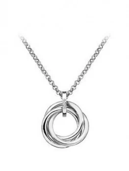 Image of Hot Diamonds Sterling Silver Diamond Trio Ring Pendant, One Colour, Women