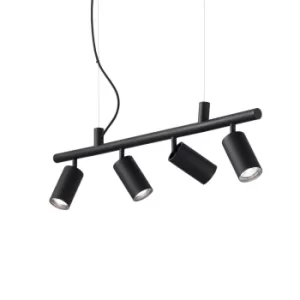 Image of Dynamite Indoor 4 Lights Spotlight Ceiling Pendant Lamp Black, GU10