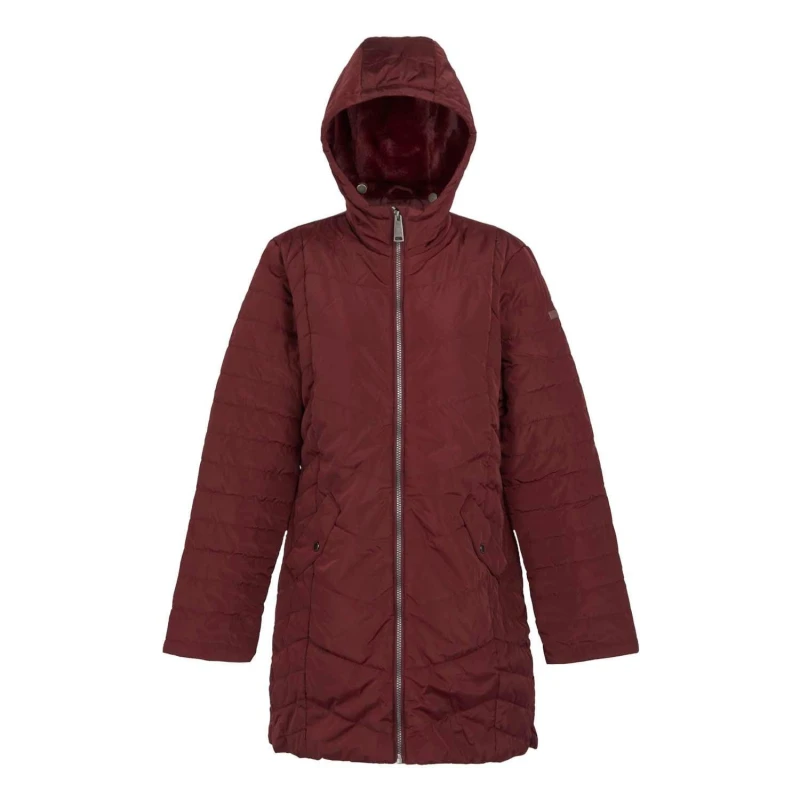 Image of Regatta Panthea Padded Insulated Hooded Jacket - Red Red 10