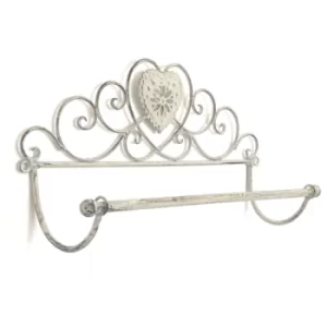 Image of Grey Heart Wall Hanging Kitchen Roll Holder