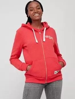 Image of Superdry Vintage Script Style Coll Zphd - Papaya Red Marl, Red, Size 8, Women