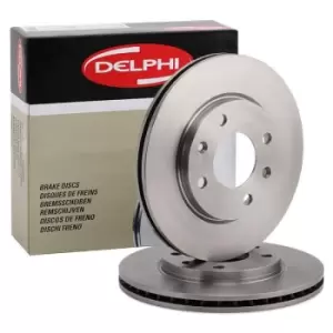 Image of DELPHI Brake disc BG2444 Brake rotor,Brake discs PEUGEOT,CITROEN,MEGA,206 Schragheck (2A/C),206+ Schragheck (2L_, 2M_),206 SW (2E/K)