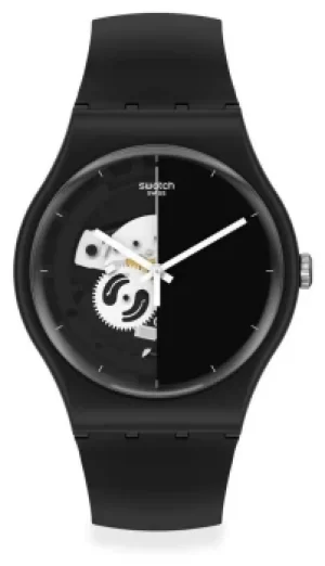 Image of Swatch Live Time Black Half-Skeleton Dial SO32B107 Watch