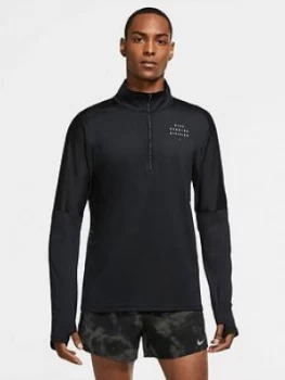Image of Nike Element Run Division 1/2 Zip Top - Black Size M Men