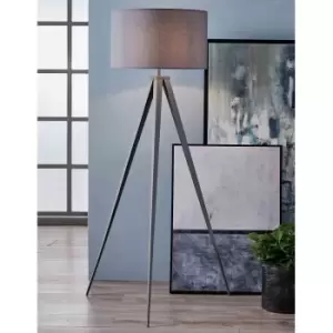 Image of Teamson Home Romanza Grey Tripod Floor Lamp With Gray Finish Shade Vn-l00007G-UK