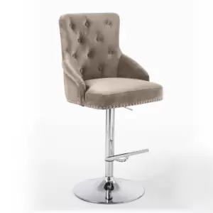 Image of Shankar Mink Brushed Velvet Chaise Luxury Bar Stool