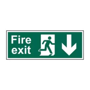 Image of Fire Exit (Man Arrow Down) - RPVC (600 x 200mm)